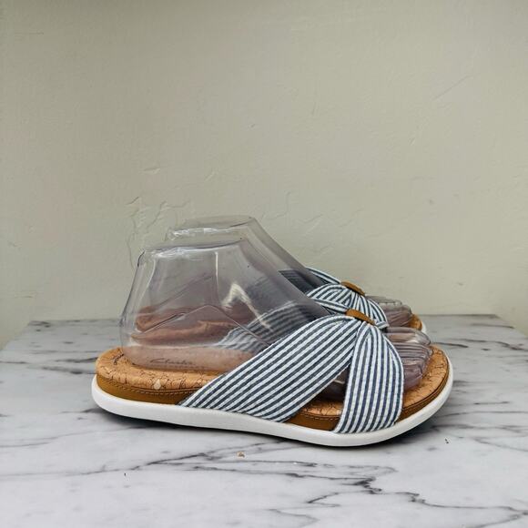 Clark’s Eliza Shore Slide Blue Sandals Women’s Size 7 - Picture 4 of 11